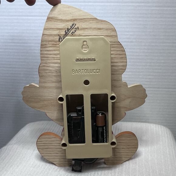 Bartolucci Italy Hanging Pinocchio Clock Wooden Pendulum Battery Tested Works - Picture 4 of 7